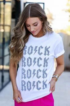 LF "Rock" Graphic Tee - White New Arrivals