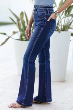 Bottoms KAN CAN Arlo High Rise Curvy Flare Jeans - Dark Wash