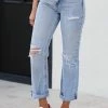 VERVET Alexis Vintage Dad Jeans - Light Wash Bottoms
