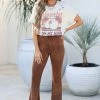 Blue Buttercup Joyride Mineral Wash Flare Pants - Camel New Arrivals