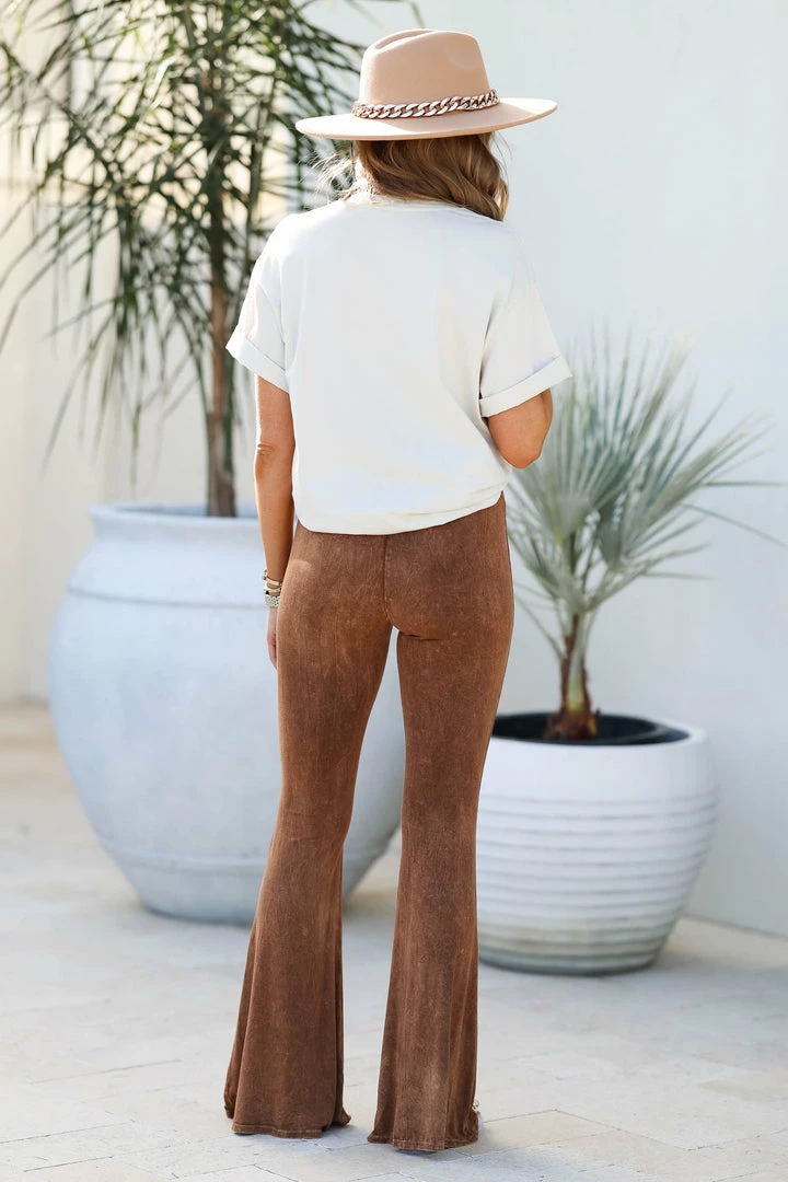 Blue Buttercup Joyride Mineral Wash Flare Pants - Camel New Arrivals 4 Blue Buttercup Joyride Mineral Wash Flare Pants - Camel New Arrivals