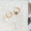 Treasure Jewels New Arrivals Starry Eyed Hoop Earring - Gold