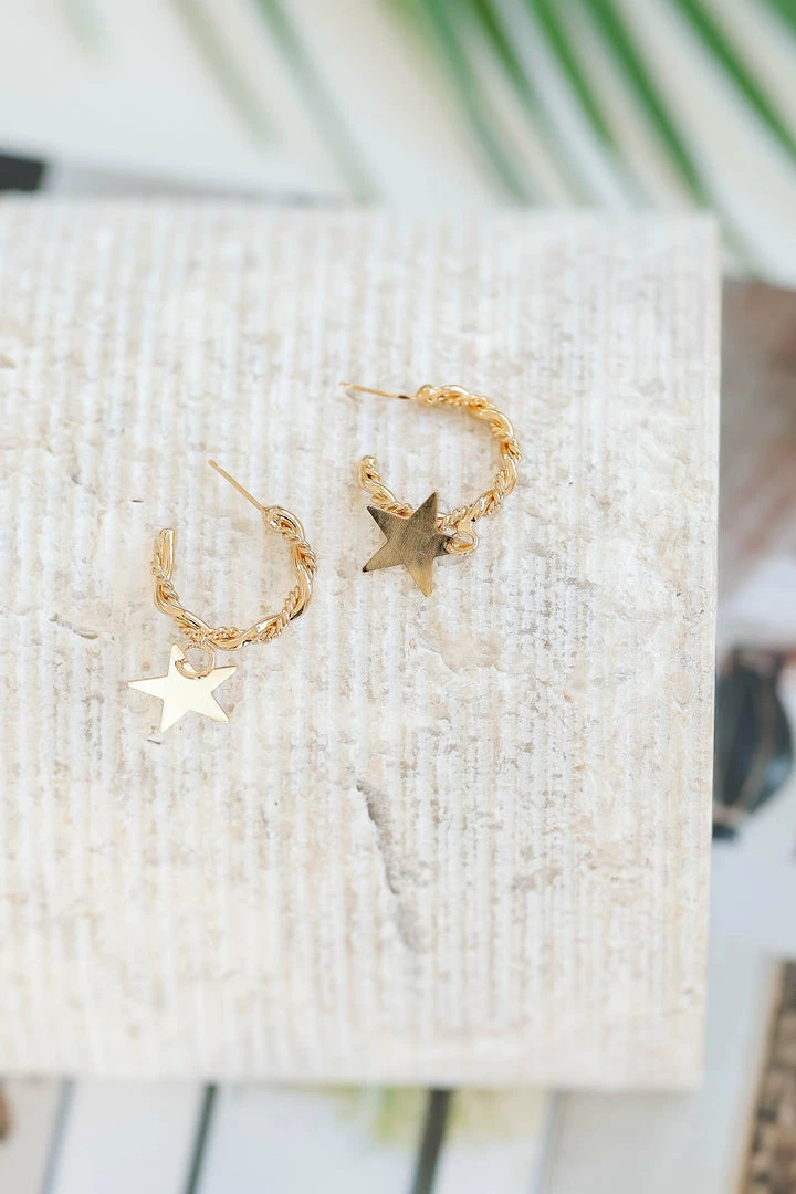 Treasure Jewels New Arrivals Starry Eyed Hoop Earring - Gold 3 Treasure Jewels New Arrivals Starry Eyed Hoop Earring - Gold