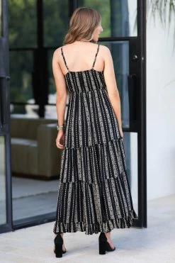 Angie Make Your Way Embroidered Maxi Dress - Black