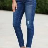 VERVET Salem Midrise Ankle Skinny Jeans - Dark Wash