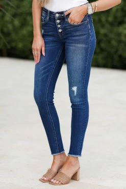 VERVET Salem Midrise Ankle Skinny Jeans - Dark Wash