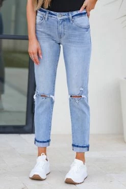 KAN CAN Asher Boyfriend Jeans - Light Wash