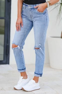 KAN CAN Asher Boyfriend Jeans - Light Wash