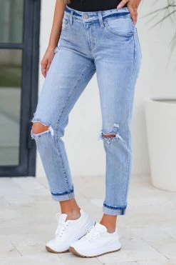 KAN CAN Asher Boyfriend Jeans - Light Wash