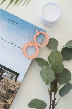 WW New Arrivals What Goes Around Hoop Earrings - Peach
