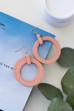 WW New Arrivals What Goes Around Hoop Earrings - Peach