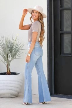 Cello Jeans CELLO Luna High Rise Flare Jeans - Light Wash