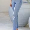 KAN CAN Edie High Rise Straight Leg Jeans - Light Wash New Arrivals