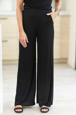 Axis Apparel Keeping It Real Top And Wide Leg Pants - Black