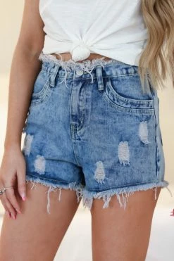Hayden Los Angeles Candace Distressed Denim Shorts - Medium Wash Small 13 Hayden Los Angeles Candace Distressed Denim Shorts - Medium Wash Small