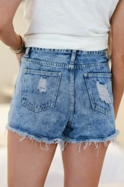 Hayden Los Angeles Candace Distressed Denim Shorts - Medium Wash Small 12 Hayden Los Angeles Candace Distressed Denim Shorts - Medium Wash Small