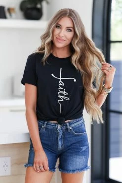 RRD "Faith" Cursive Graphic Tee - Black