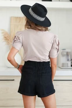 New Arrivals High Standards Puff Sleeve Top - Taupe 12 New Arrivals High Standards Puff Sleeve Top - Taupe