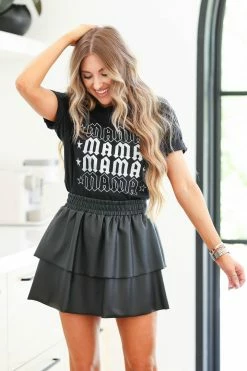 First Love New Arrivals Stunner Vegan Leather Skirt - Black