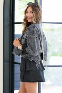 Andree Night Out In Nashville Denim Jacket - Black New Arrivals