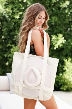 FA New Arrivals Destination Vacation Tote Bag - Ivory