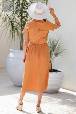 Hayden Los Angeles Summer Abroad Matching Top And Midi Skirt - Sand Small