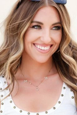 Boho "Mom" Rhinestone Necklace - Gold