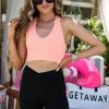 ZN Shine Bright Mineral Wash Crop Top - Neon Coral