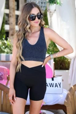 ZENANA FFLA Shine Bright Mineral Wash Crop Tops