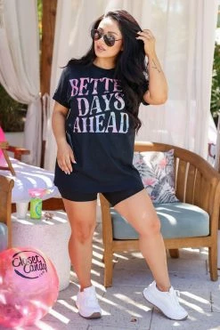 KA "Better Days Ahead" Oversized Graphic Tee - Heather Black