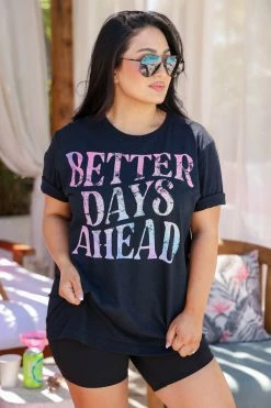KA "Better Days Ahead" Oversized Graphic Tee - Heather Black 10 KA