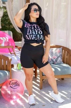 KA "Better Days Ahead" Oversized Graphic Tee - Heather Black