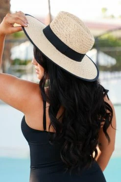 Fame Accessories Shady Days Straw Hat - Ivory New Arrivals