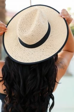 Fame Accessories Shady Days Straw Hat - Ivory New Arrivals