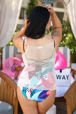 Andthewhy Catch A Break Crochet Tank Top - Ivory Tops