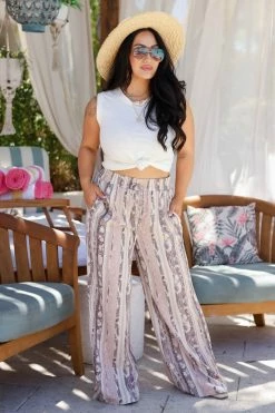FL New Arrivals At First Blush Wide Leg Pants - Rose