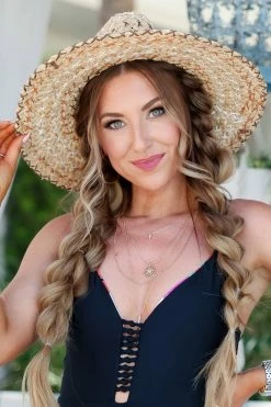 Fame Accessories Catching Rays Straw Hat - Ivory New Arrivals