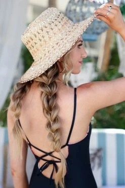 Fame Accessories Catching Rays Straw Hat - Ivory New Arrivals