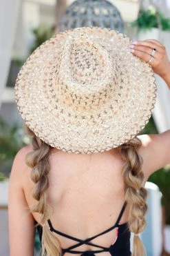 Fame Accessories Catching Rays Straw Hat - Ivory New Arrivals