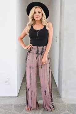 Chatoyant Free To Be Me Palazzo Pants - Dusty Rose Bottoms