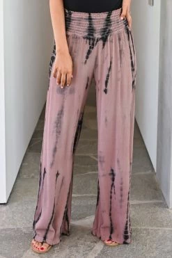 Chatoyant Free To Be Me Palazzo Pants - Dusty Rose Bottoms