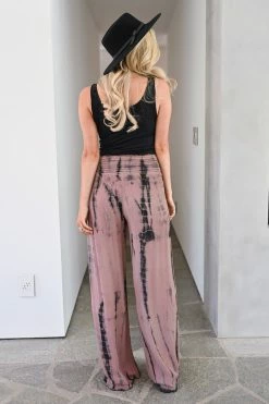 Chatoyant Free To Be Me Palazzo Pants - Dusty Rose Bottoms