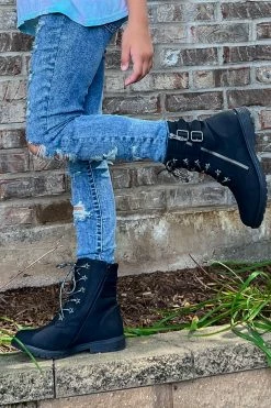 Blowfish New Arrivals (KIDS) Savannah Combat Boots - Black