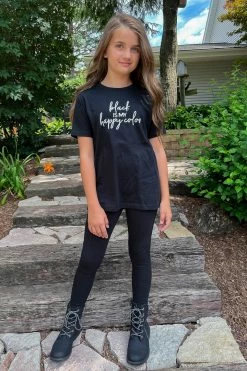 RR (KIDS) "Black Is My Happy Color" Tee - Black New Arrivals