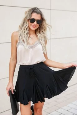 Newbury Kustom Flying High Woven Skirt - Black