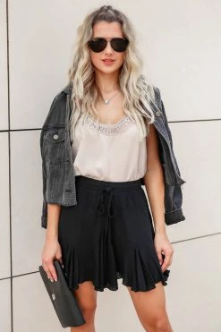 Newbury Kustom Flying High Woven Skirt - Black