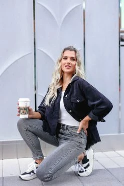 Bottoms KAN CAN Cora High Rise Skinny Jeans - Grey