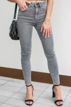 Bottoms KAN CAN Cora High Rise Skinny Jeans - Grey