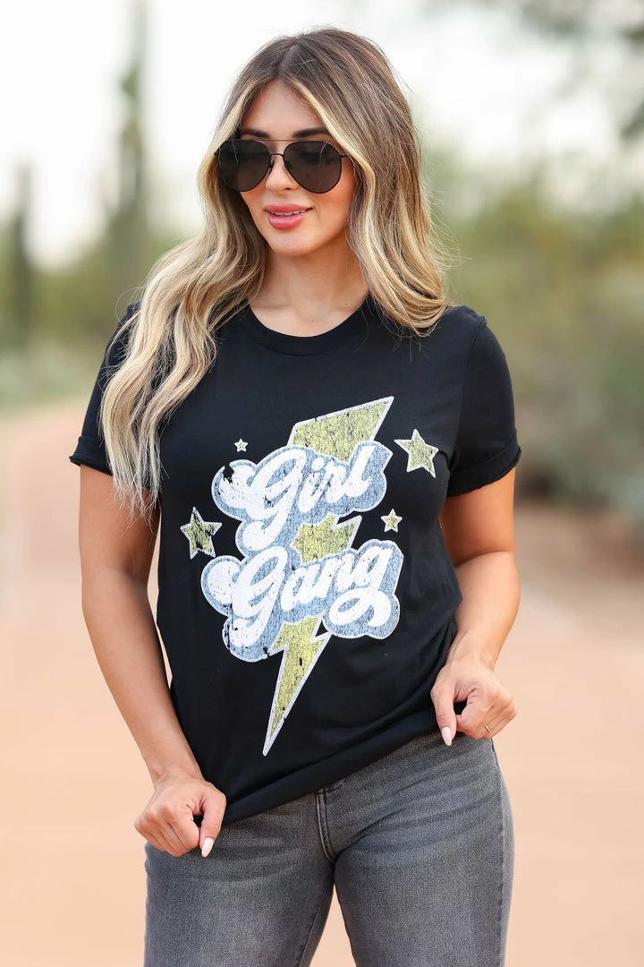 Crazy Cool "Girl Gang" Graphic Tee - Black 6 Crazy Cool "Girl Gang" Graphic Tee - Black