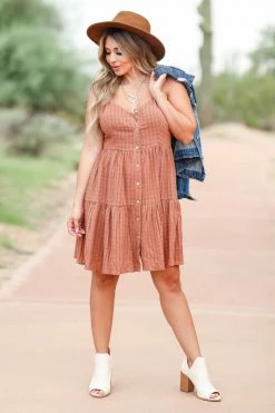 Newbury Kustom Carefree Feeling Textured Dress - Ginger Small